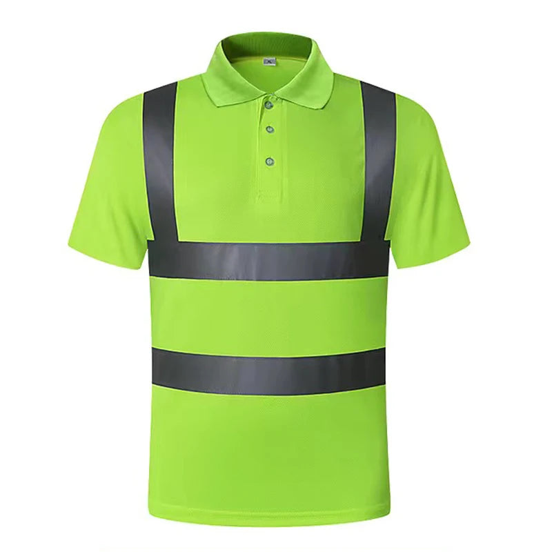 Custom LOGO T-Shirt for Men Work Safety Vest Fluorescent Yellow Workwear Vest ﻿Safety Volunteer Uniform