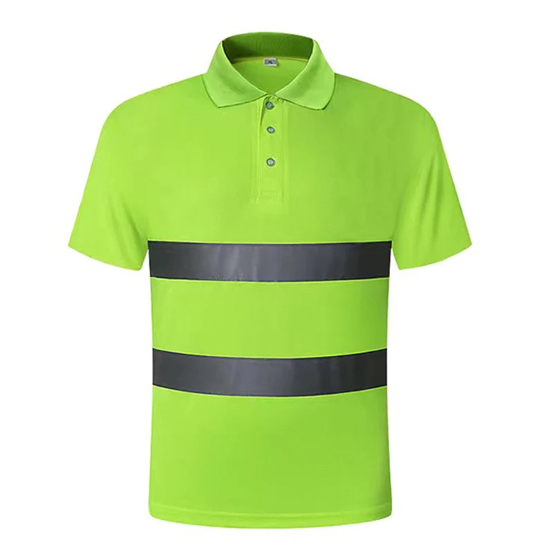 Custom LOGO T-Shirt for Men Work Safety Vest Fluorescent Yellow Workwear Vest ﻿Safety Volunteer Uniform