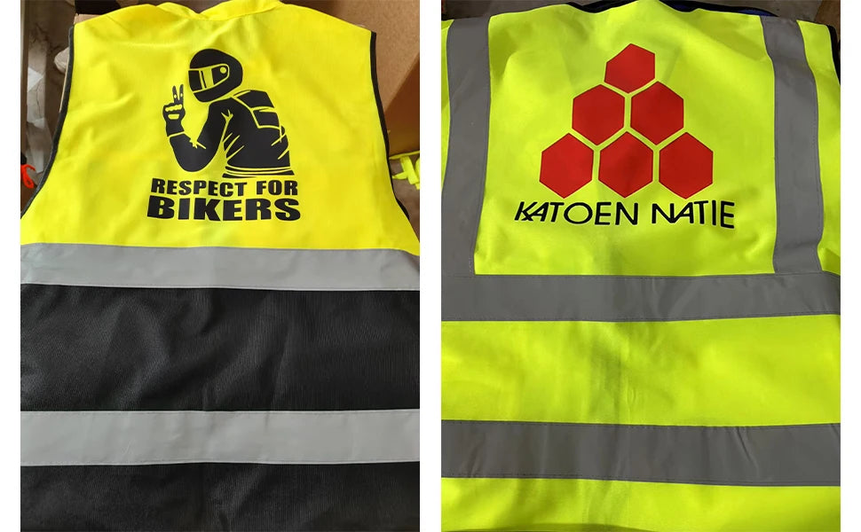 Custom LOGO Safety Vest with Pockets and Zipper Construction Vest Two Tone Workwear Vest Volunteer Uniform