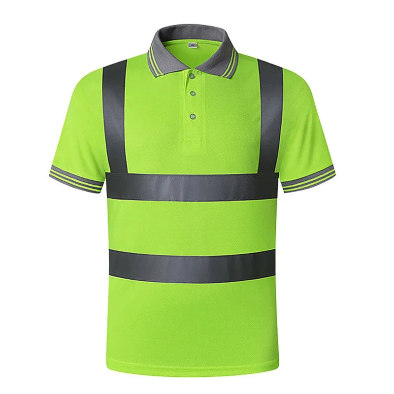 Custom LOGO T-Shirt for Men Work Safety Vest Fluorescent Yellow Workwear Vest ﻿Safety Volunteer Uniform