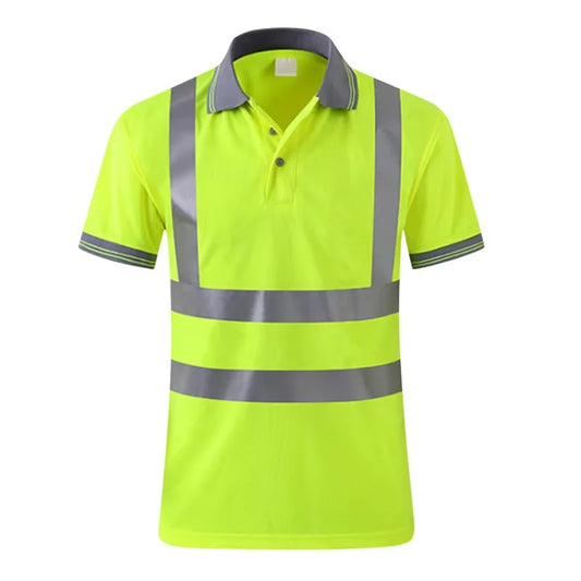 Custom LOGO T-Shirt for Men Work Safety Vest Fluorescent Yellow Workwear Vest ﻿Safety Volunteer Uniform